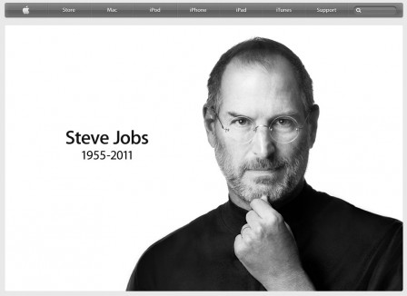 décès de Steve Jobs 6 octobre 2011 - page d'accueil du site Apple